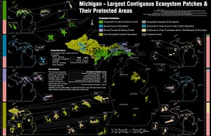 Michigan - Largest Contiguous Ecosystem Patches & Their Protected Areas